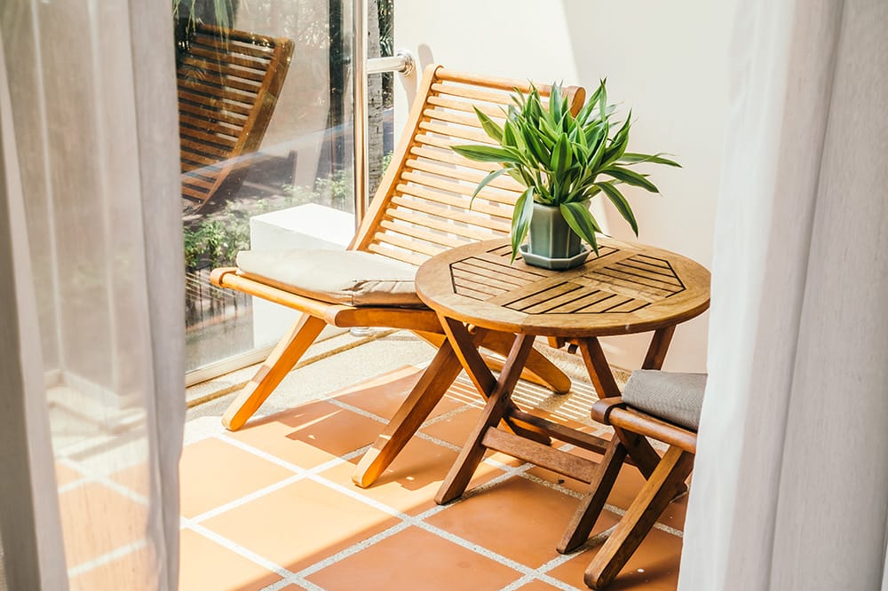 shaded area on balcony gaeta real estate delta
